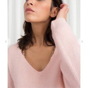 H&M Pink V-Neck Sweater